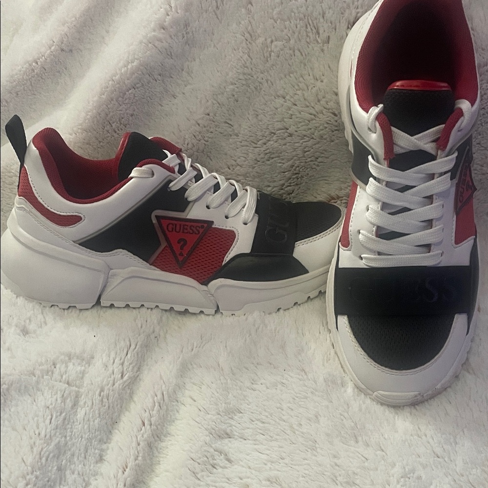 Guess Red and White Athletic Sneakers